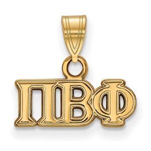 14K Plated Silver Pi Beta Phi Small Greek Letters Pendant